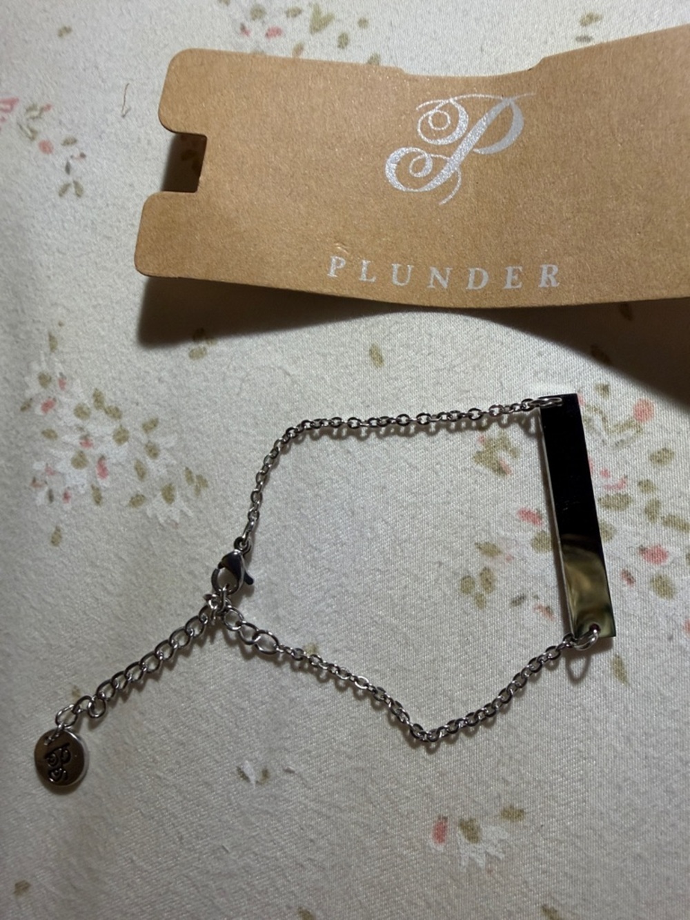 Plunder Rose Gold ID Bar Bracelet - Sleek Polished Chain - Picture 3 of 3